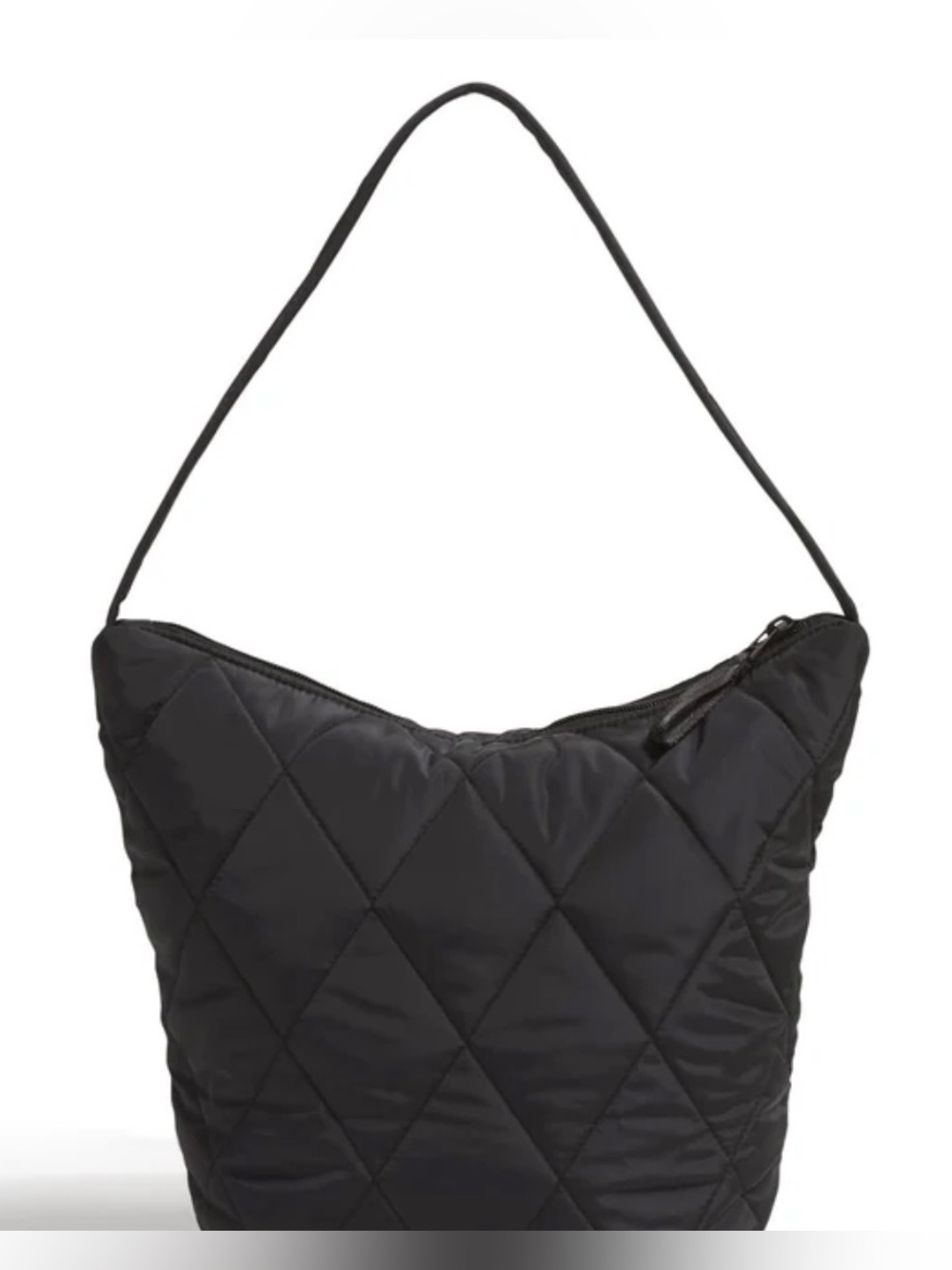 NWT Vera Bradley Black Quilted Shoulder Bag with Floral Lining